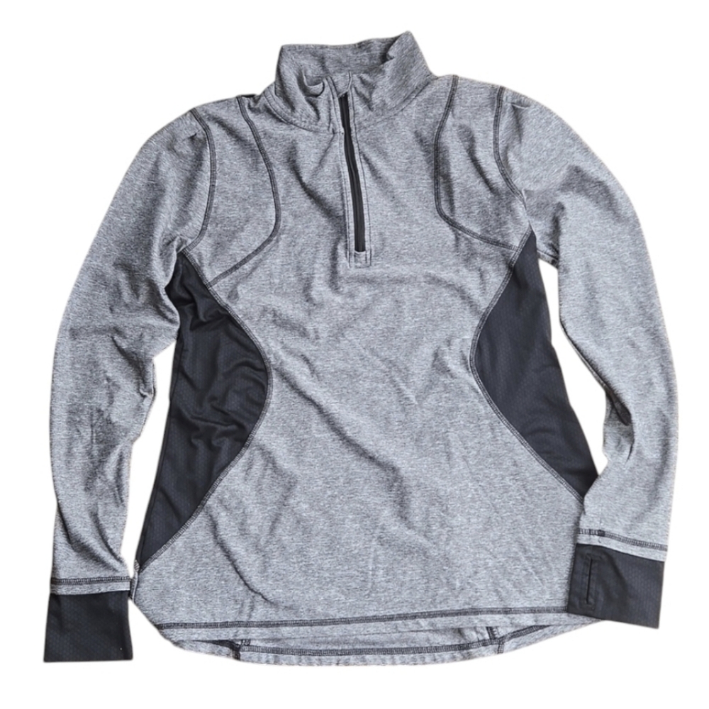 Champion Women's Gray and Black Long Sleeve Sweat Top Pullover, Size M